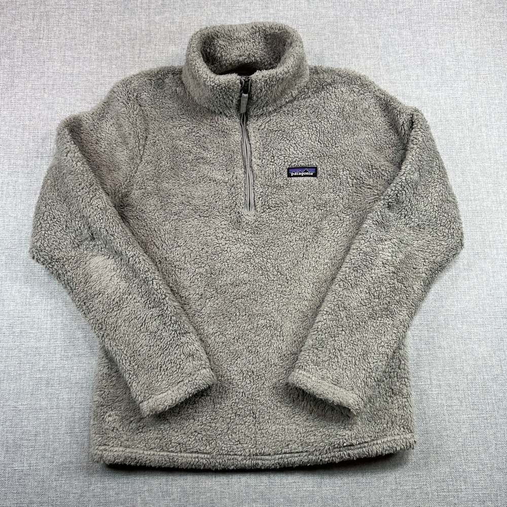Patagonia Los Gatos 1/4 Zip Sherpa‎ Fleece Pullover Women M Gray Cozy Athleisure